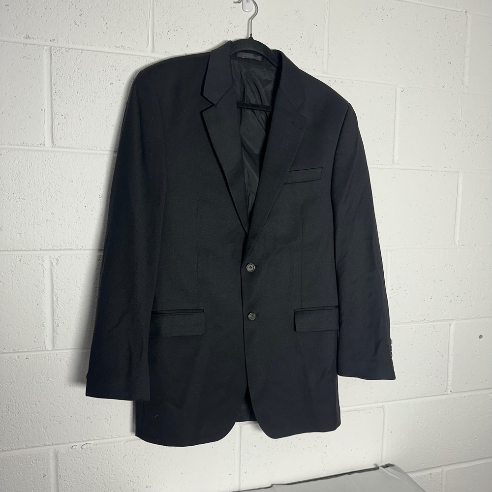 Lauren Ralph Lauren Mens Black 100% Wool Two Button Blazer Jacket 40L Canada
